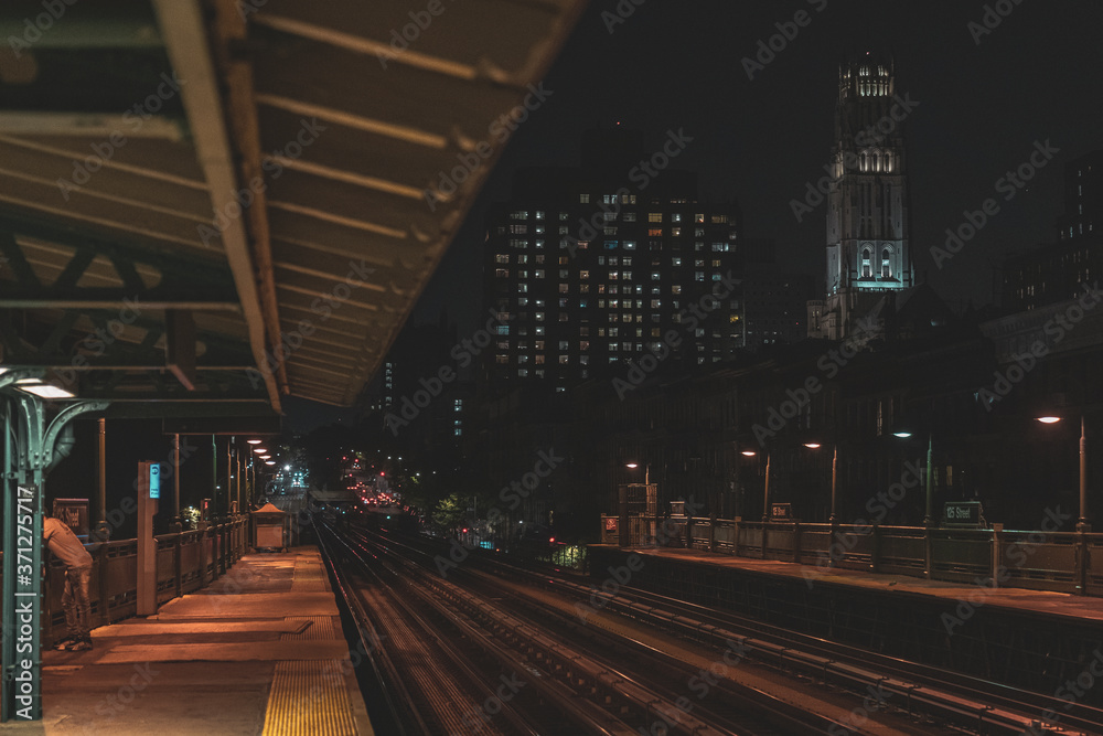 Fototapeta premium Harlem train station at night