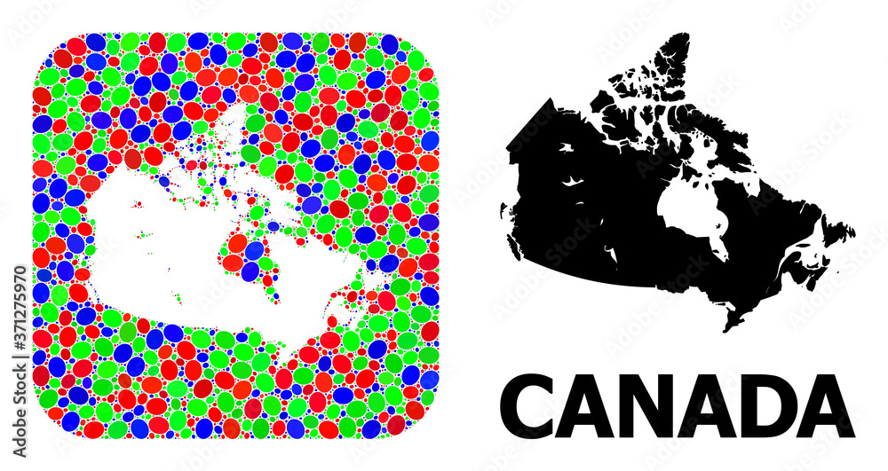 Mosaic Stencil and Solid Map of Canada