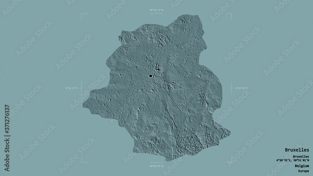 Bruxelles - Belgium. Bounding box. Administrative