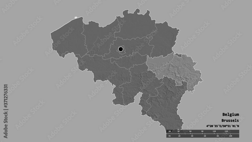 Fototapeta premium Location of Liège, province of Belgium,. Bilevel