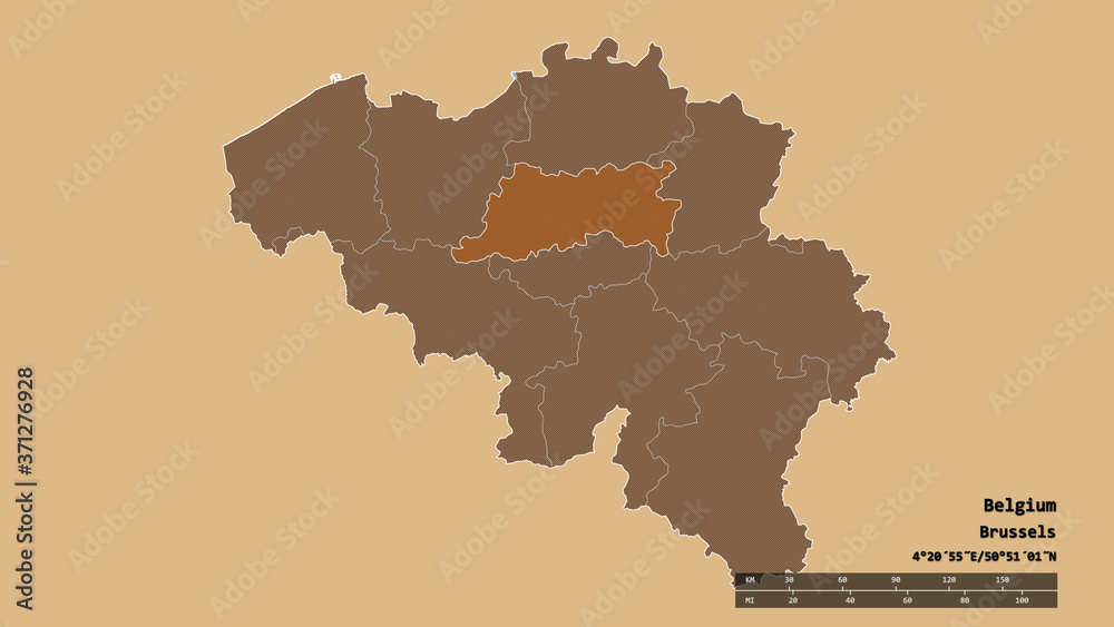 Location of Vlaams Brabant, province of Belgium,. Pattern