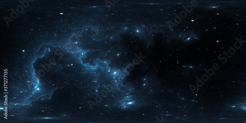 360 degree space background. Mysterious structures of the interstellar molecular clouds. Extreme deep field. Panorama, environment 360° HDRI map. Equirectangular projection