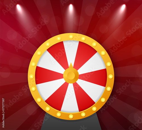 Roulette 3d fortune. Wheel fortune for game and win jackpot. Online casino concept. Internet casino marketing. Vector stock illustration.