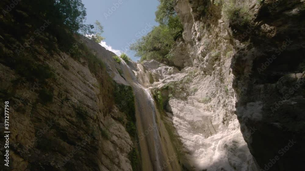 Aerial view of Dimosari Waterfall in Lefkada Aerial view of Dimosari Waterfall in Lefkada