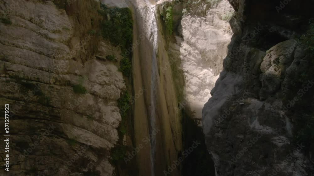 Aerial view of Dimosari Waterfall in Lefkada Aerial view of Dimosari Waterfall in Lefkada