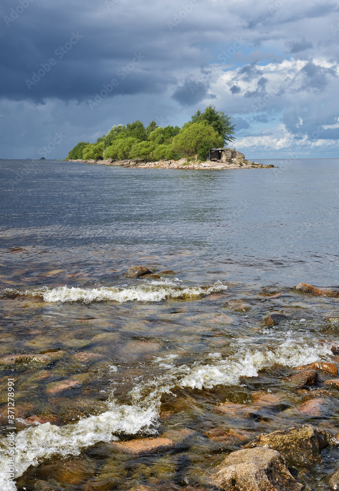 Beautiful seascape and water waves.
