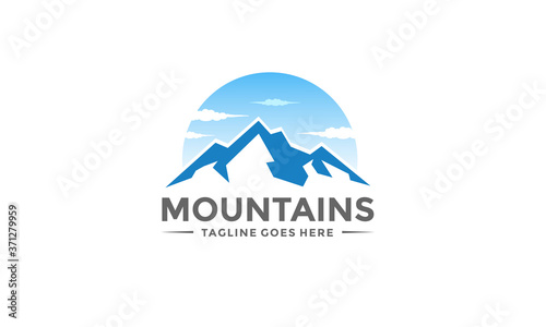 Mountain Sky Cloud Logo Vector