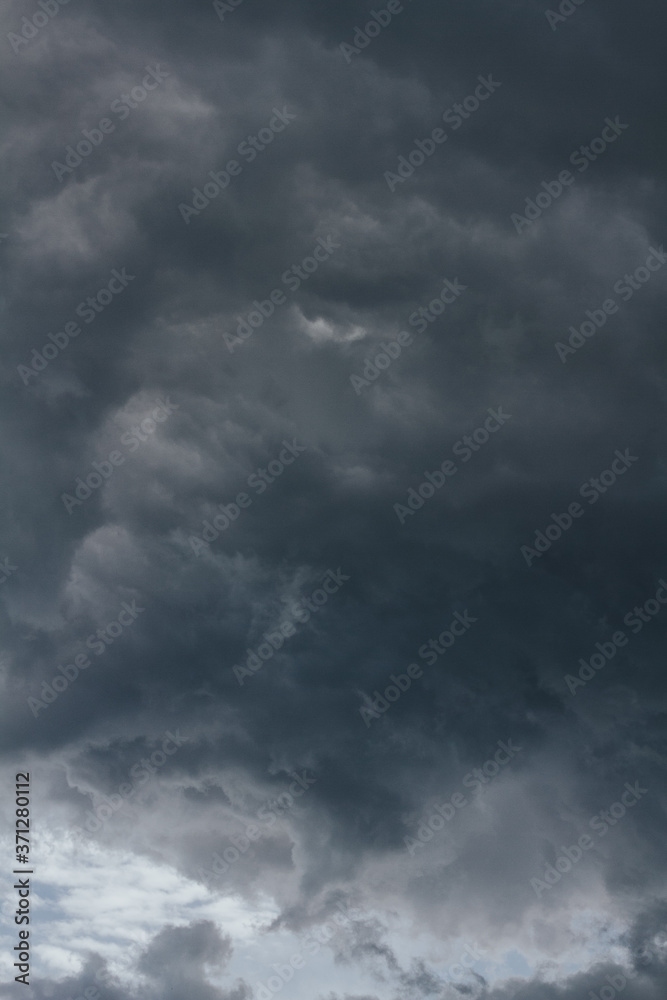 Nature Environment Dark cloud sky. Thunderstorm and hurricane clouds