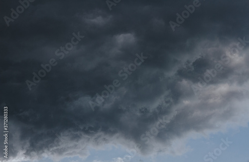 Nature Environment Dark cloud sky. Thunderstorm and hurricane clouds