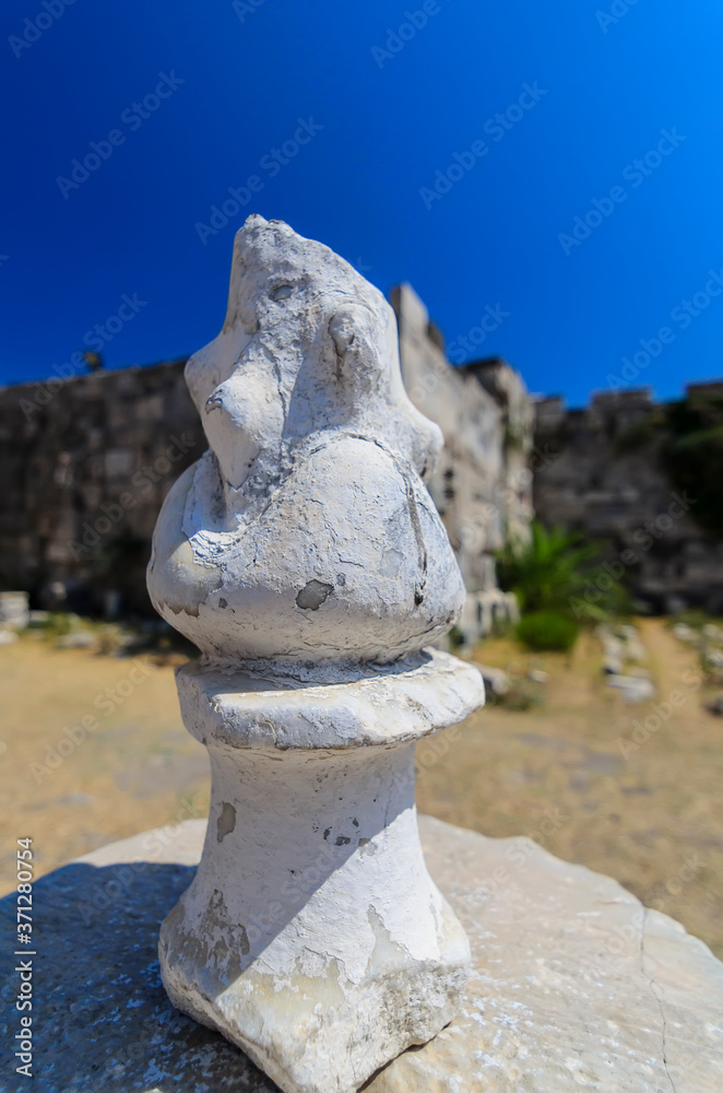 Fragment of ancient architecture in the fortress of Neratzia Castle. Kos, Greece Fragment of ancient architecture in the fortress of Neratzia Castle. Kos, Greece