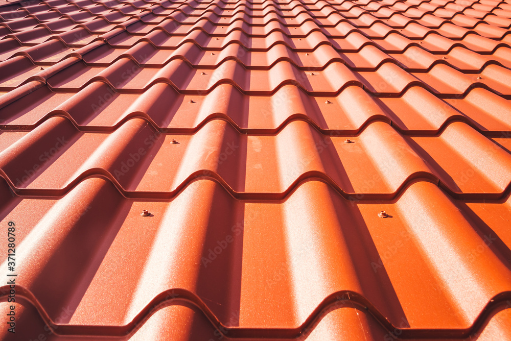 Red tiled roof - background texture Red tiled roof - background texture