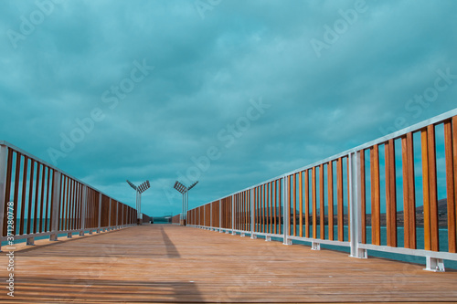 View of the new bridge in Arrieta, Lanzarote, Canary Islands photo