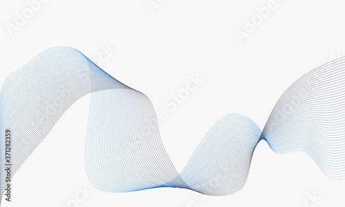 Vector design elements with wave of many lines for card and ivitation. Abstract vertical glow stripes on white isolated background for web and social media decor. Creative line art.