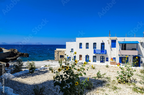 Streets and architecture of small towns on the Greek Islands. Nisyros, Greece