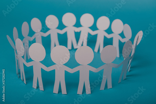 abstract paper people holding for hands