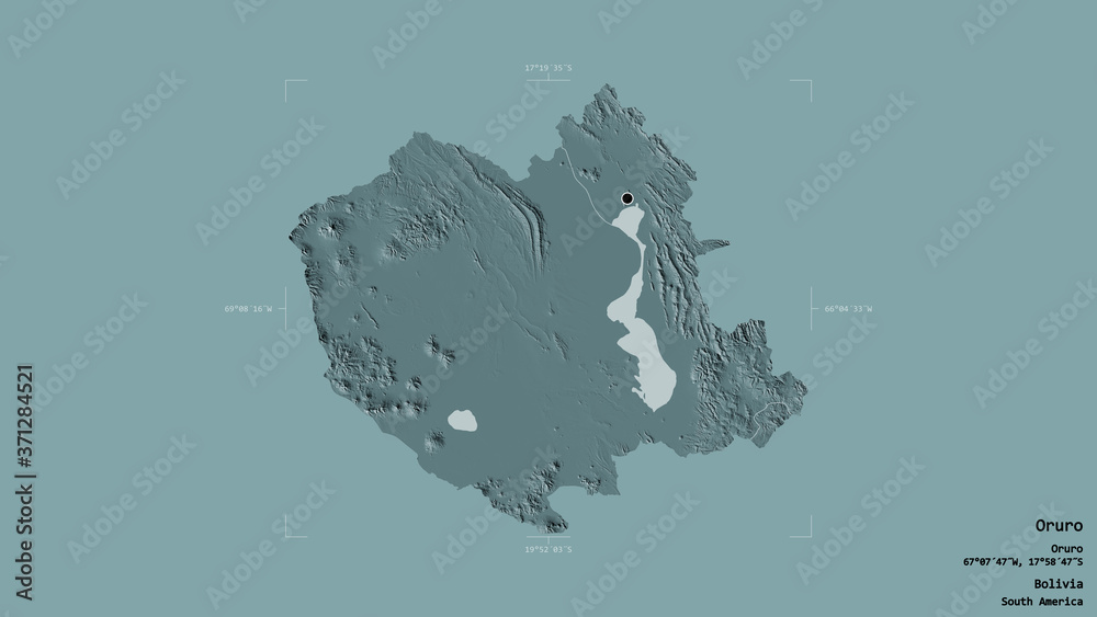 Oruro - Bolivia. Bounding box. Administrative Oruro - Bolivia. Bounding box. Administrative