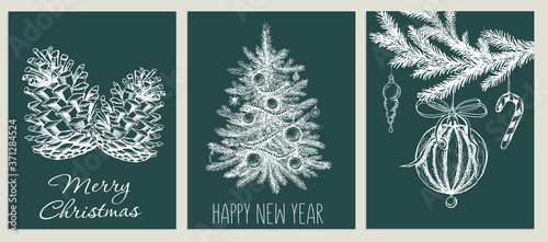 Obraz na plátně Christmas design element in doodle style. Hand drawn.