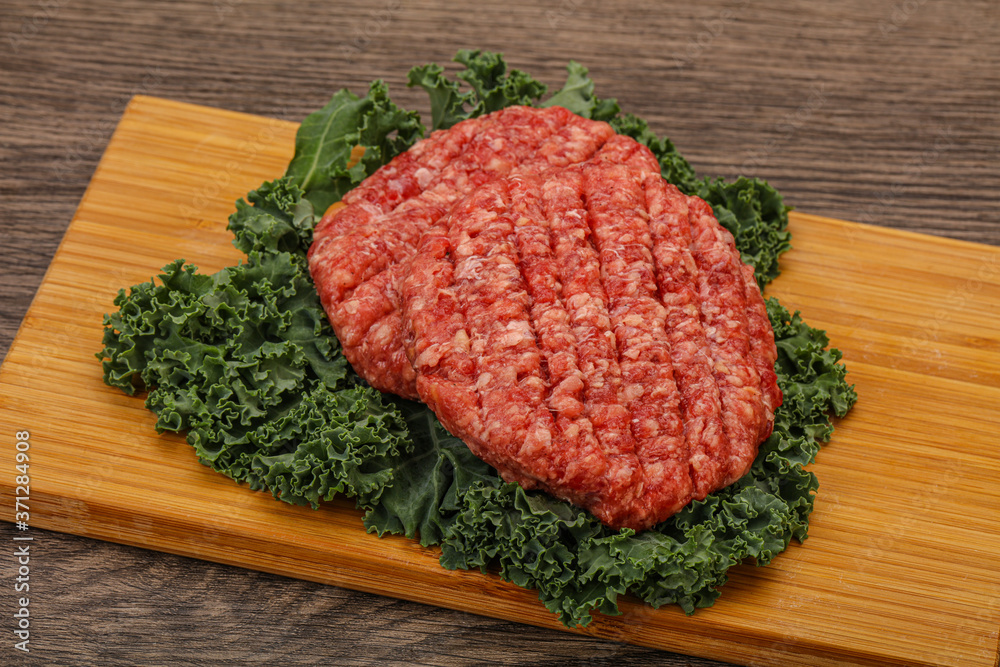 Raw beef burger cutlet for cooking Raw beef burger cutlet for cooking