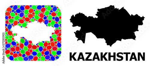 Mosaic Hole and Solid Map of Kazakhstan