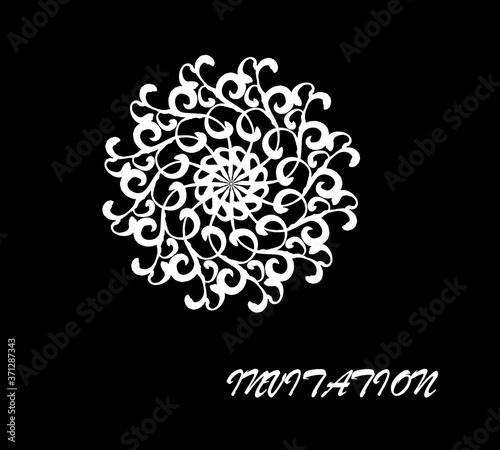 Elegant vector round white ornament in classic style. Abstract traditional pattern with oriental elements.
