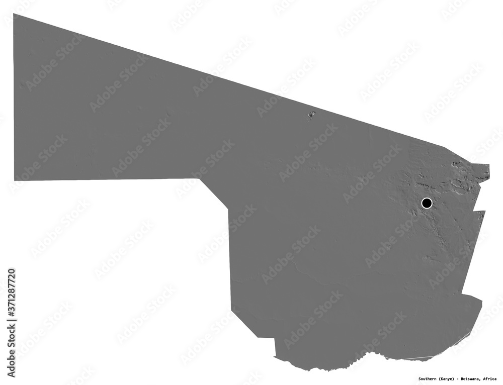 Southern, district of Botswana, on white. Bilevel Southern, district of Botswana, on white. Bilevel