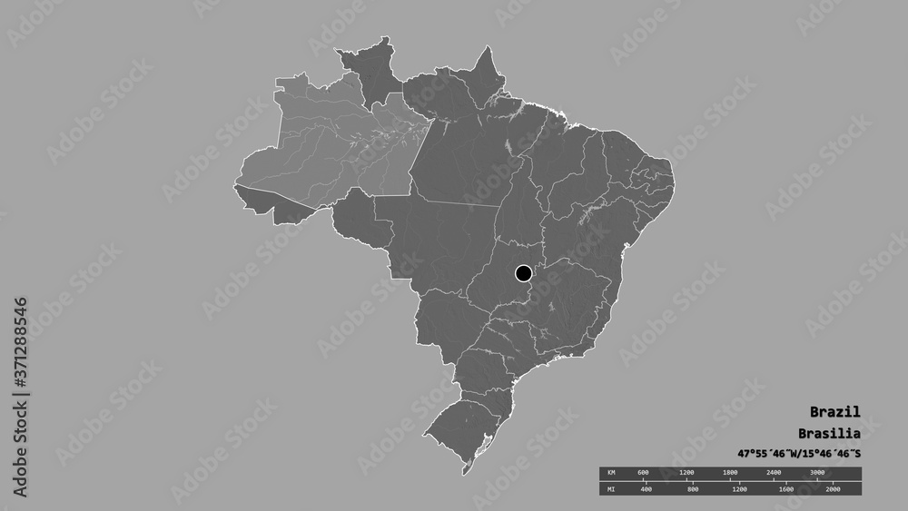Location of Amazonas, state of Brazil,. Bilevel