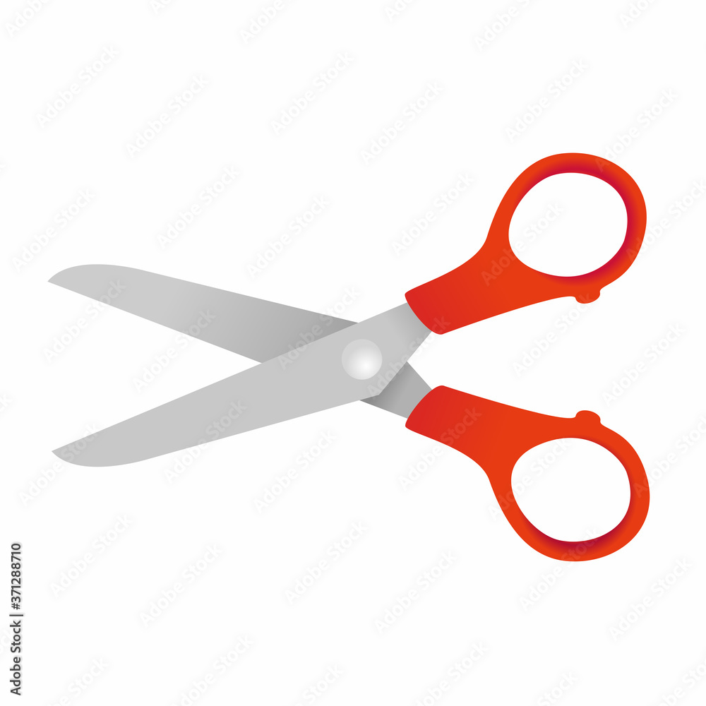 Open scissors isolated vector Open scissors isolated vector