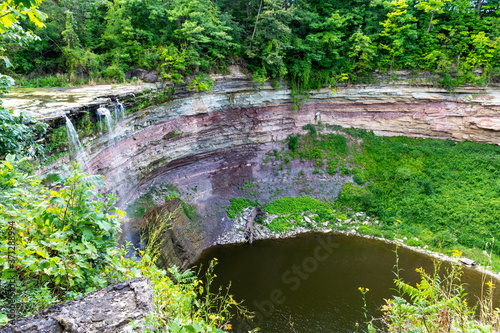 dolostone and shale rock formations at Decew Falls, Niagara Region. photo