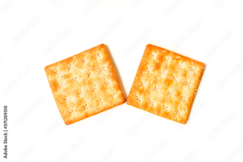 Sugar crackers bread on white background

