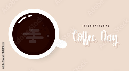 International coffee day background illustration vector