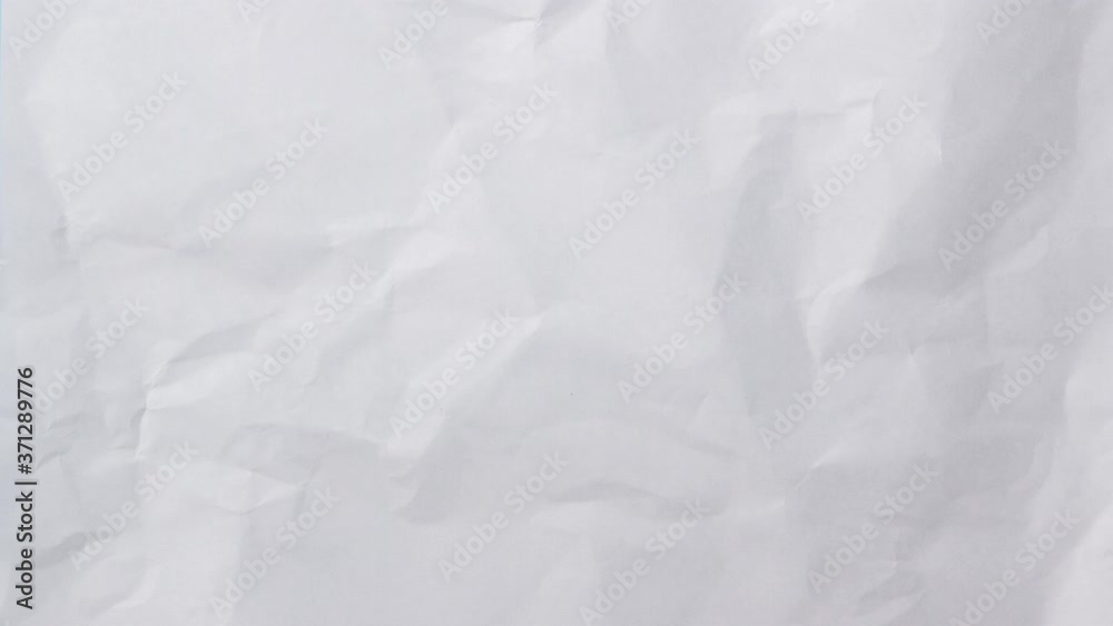 White crumpled paper background texture. Stop motion animation. Seamless looping.