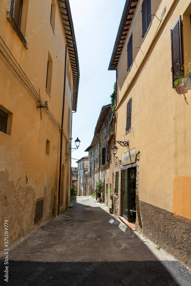 Architecture of streets and squares in the town of Bevagna