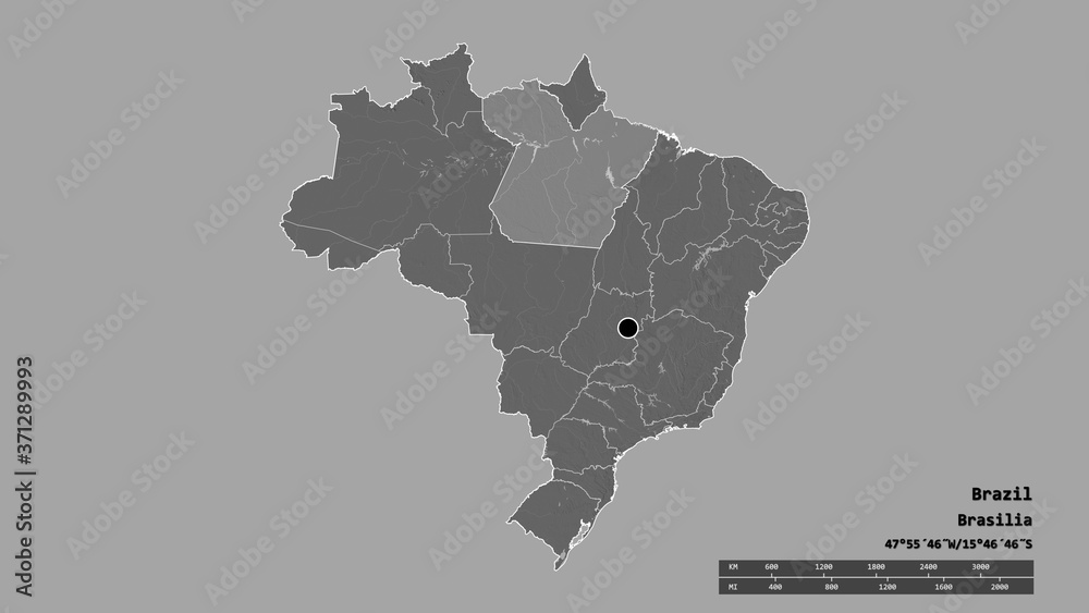 Location of Pará, state of Brazil,. Bilevel