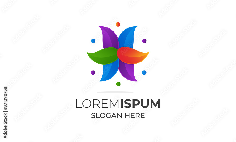 Fototapeta premium Vector leaf, modern shape and monochromatic one. Abstract emblem, design concept, logo, logotype element for template.H latter modern logo with company .charity company logo design 