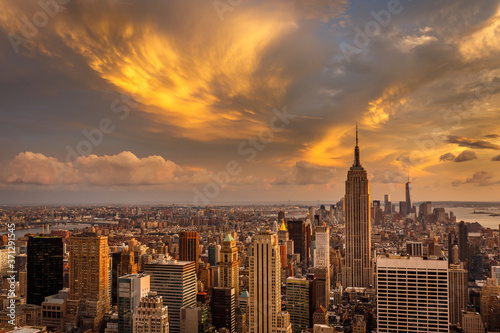 Beautiful sunset in Manhattan, New York