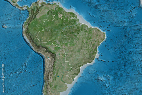 Brazil borders. Satellite