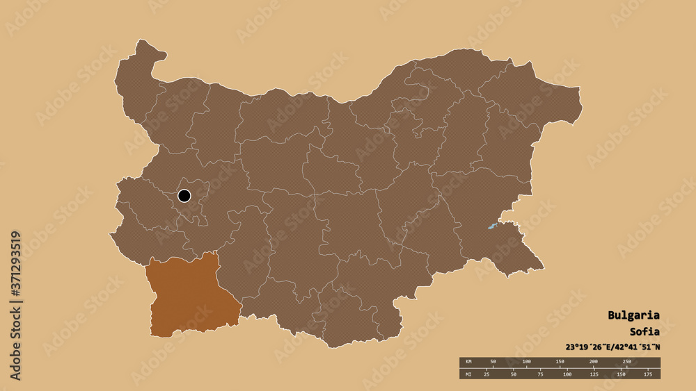 Location of Blagoevgrad, province of Bulgaria,. Pattern