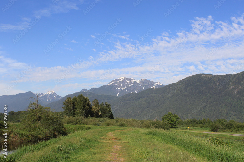 mountain landscape with blue sky