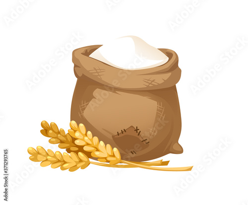 illustration of a sack of flour and wheat ears