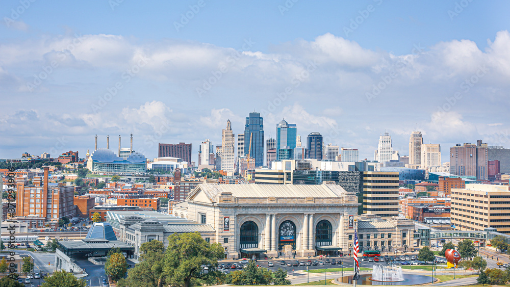 Obraz premium Daytime city birds eye view