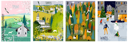 Nature. Vector illustration for print, cards, design, posters.