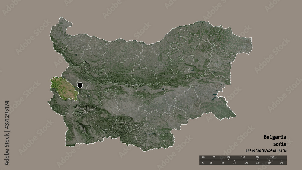 Location of Pernik, province of Bulgaria,. Satellite