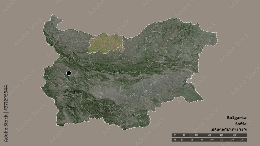 Location of Pleven, province of Bulgaria,. Satellite
