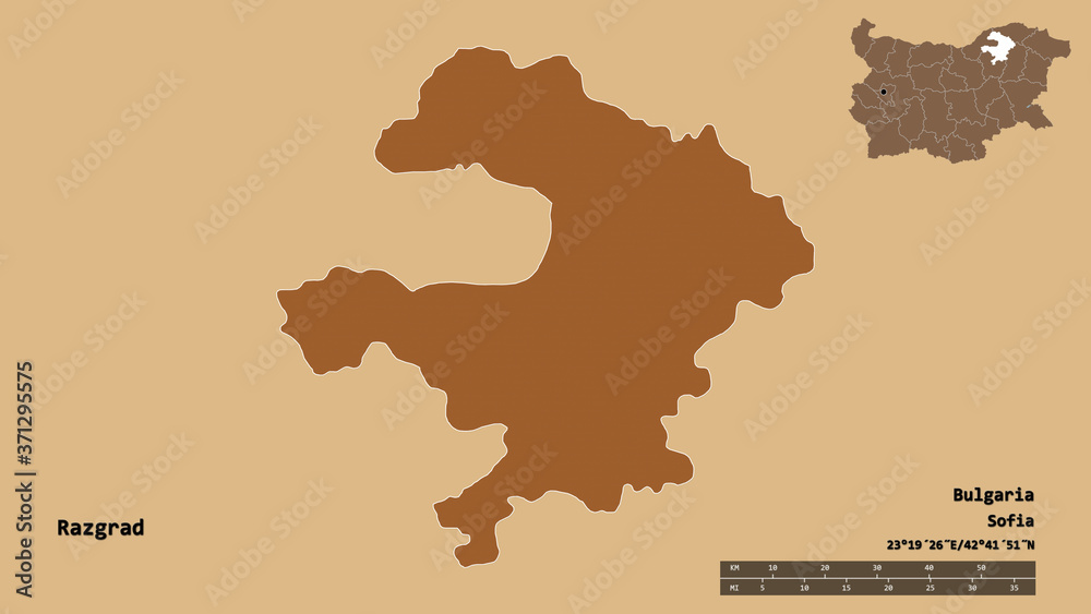 Razgrad, province of Bulgaria, zoomed. Pattern