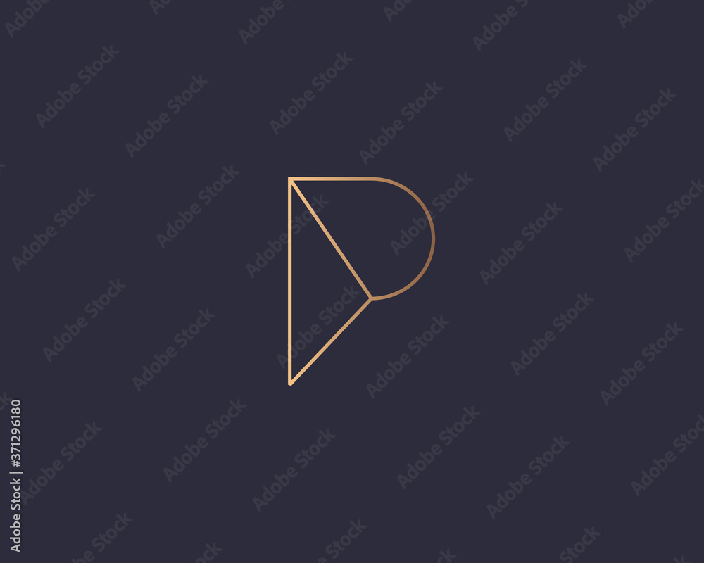 Abstract linear letter P logo icon design modern minimal style ...
