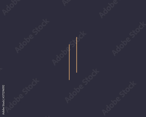 Letter I logo monogram, minimal style identity initial logo mark. Golden gradient parallel lines vector emblem logotype for business cards initials invitations ect.