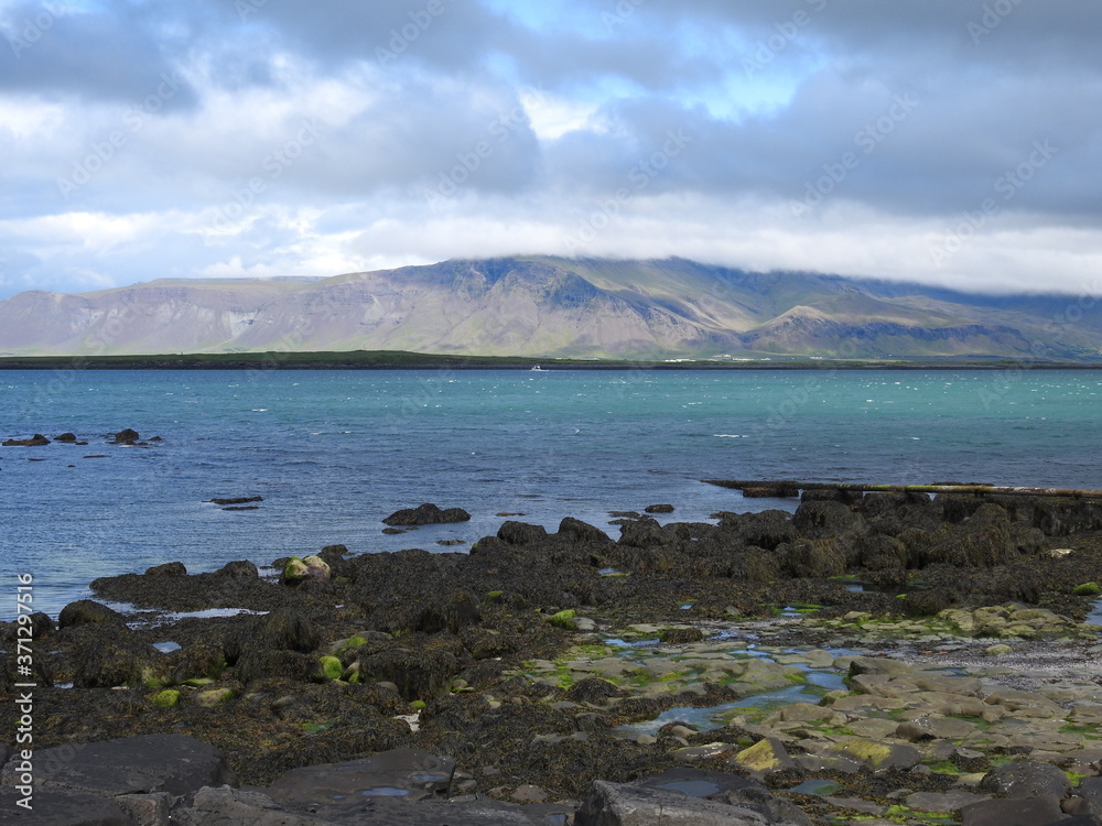 Mountain view from the harbor of Reykjavik Mountain view from the harbor of Reykjavik