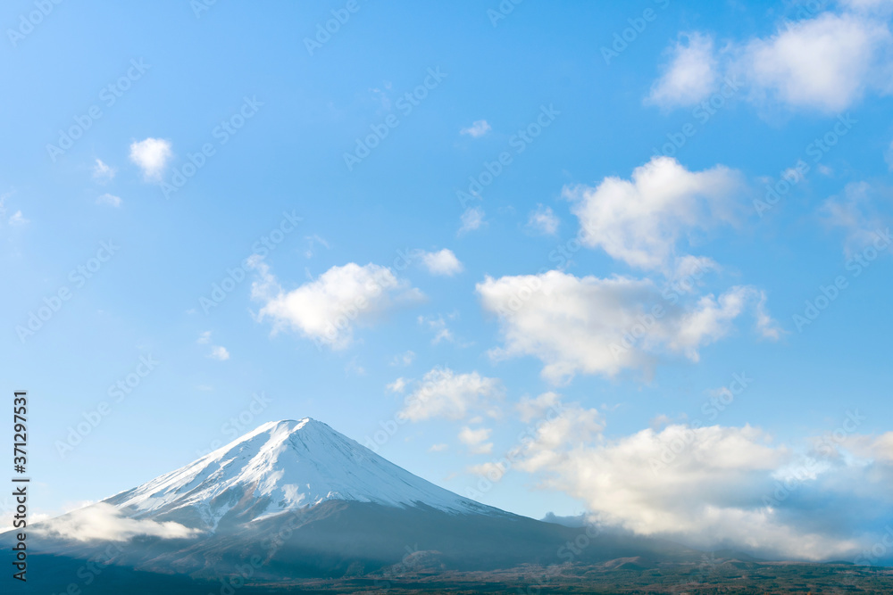 Mt Fuji in a morning from kawaguchiko lake, landmark of japan