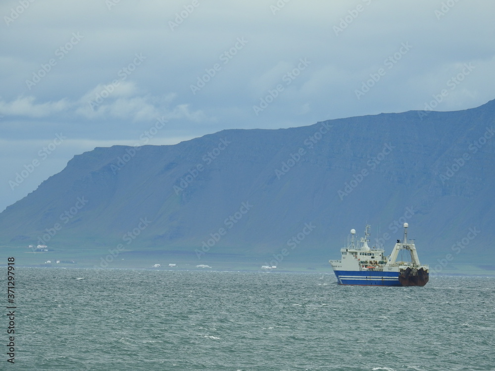 Icelandic fishing boats in Reykjavik Harbor.