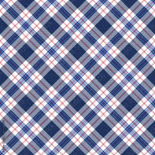 Plaid Seamless Pattern - Patriotic plaid repeating pattern design